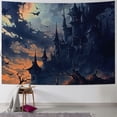 thumbnail image 1 of Orinice Bats Full Moon Tapestry Wall Hanging Unique Style Graphic Tapestries Home Decor for Living Room Bedroom Dorm Halloween Wall Art 50x40inch, 1 of 6