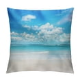 thumbnail image 1 of Orinice Beach Blue Sky White Clouds Graphic Decorative Pillow Cover for Home Couch Living Room Bed Sofa 12x12in, 1 of 5