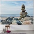 thumbnail image 1 of Orinice Beach Ocean Rocks Tapestry Wall Hanging Unique Style Graphic Tapestries Home Wall Decor Art for Living Room Bedroom Apartment Farmhouse Dorm 60x50inch, 1 of 6