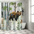 thumbnail image 1 of Orinice Bear Bathroom Decor Set, Colorful Luxurious Graphic Print Polyester Fabric Fashion Shower Curtain Set with Hooks 60x72, 1 of 7