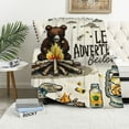 thumbnail image 1 of Orinice Bear Campfire Adventure Warm Lightweight Blanket Soft Fleece Blankets All Seasons for Bed Couch Sofa Decor Cow Gifts 40x50in, 1 of 6