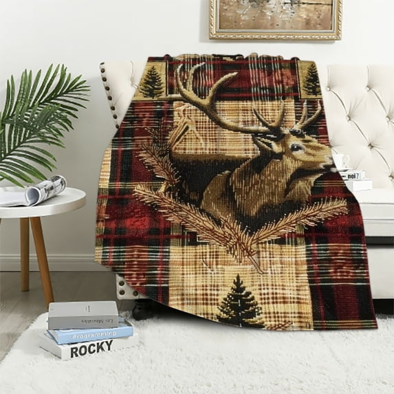 Orinice Bear Deer Moose Warm Lightweight Blanket Soft Fleece Blankets Throw Blanket for Living Rooms Sofa Decor Cow Gifts All Seasons Long-Lasting Blanket 40x50in