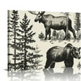 thumbnail image 1 of Orinice Bear Moose Woodland Fine Art Aesthetic Poster Print Wall Painting for Classroom Kitchen Office Farmhouse Bathroom Room Decor Pictures Wall Art Modern Canvas Prints Living Room, 1 of 6