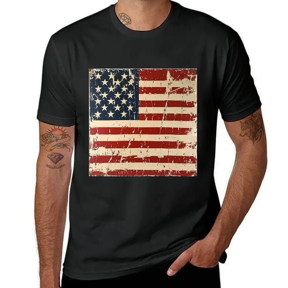 Orinice Beer American Flag Independence Day Man T-Shirt Men's Novelty Casual Graphic Crewneck Tee Top 3XL
