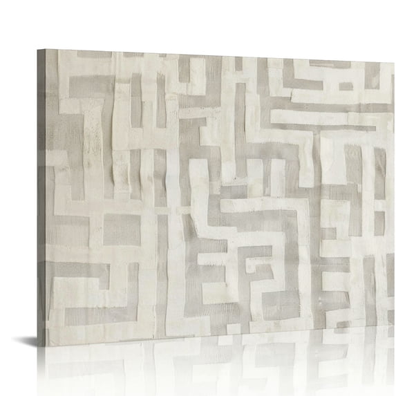 Orinice Beige And Grey Abstract Wall Art Mid Century Prints Grey Modern Boho Picture Abstract Shapes Artwork Boho Wall Canvas Beige Abstract Painting Abstract Shapes Illustrations 20x16in
