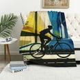 thumbnail image 1 of Orinice Bike Riders Blanket, Dynamic Sports Theme, Cozy Flannel, Loved by Cycling Enthusiasts, Suitable for Bedroom &amp; Living Room, 40x50in, 1 of 6