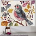 thumbnail image 1 of Orinice Bird Berries Leaves Tapestry Wall Hanging Unique Style Graphic Tapestries Home Wall Decor Art for Living Room Bedroom Apartment Farmhouse Dorm 40x30inch, 1 of 6