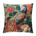 thumbnail image 1 of Orinice Bird Floral Peacock Euro Sham Pillow Covers Chinoiserie Pillow Case Asian Animal Throw Pillow Blush Cushion Cover  Decorative Pillowcase Home Decor for Couch Bedroom Living Room White, 1 of 5