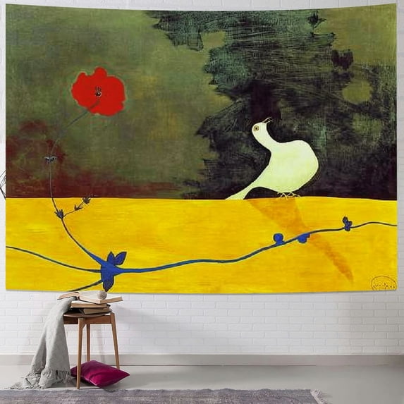 Orinice Bird Flower Tapestry Wall Hanging Unique Style Graphic Tapestries Home Decor for Living Room Bedroom Dorm Farmhouse, 4 Sizes 40x60inch