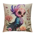 thumbnail image 1 of Orinice Bird Flowers Butterfly Graphic Decorative Cushion Throw Pillow Cover for Home Couch Living Room Bed Sofa Short Plush 1PC 24x24in, 1 of 5