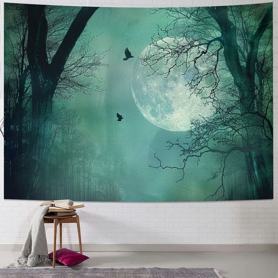 Orinice Bird Moon Forest Tapestry Wall Hanging Unique Style Home Decor Art for Living Room Bedroom Apartment Farmhouse Dorm 50x40inch