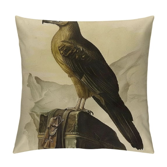 Orinice Bird Rock Graphic Decorative Cotton Linen Pillow Cover 1PC for Home Couch Living Room Bed Sofa 24x24in