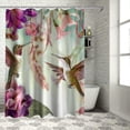 thumbnail image 1 of Orinice Bird Shower Curtain, Floral Bird Shower Curtain, Leaf Shower Curtain Waterproof Polyester Fabric Shower Curtain Set with 12 Hooks Bathroom Decor, 72x72 Inches (02) 36x72, 1 of 7