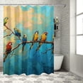 thumbnail image 1 of Orinice Birds Branch Blue Sky Bathroom Decor Set - Colorful Luxurious Graphic Print Polyester Fabric Shower Curtain Set with Hooks 69x72, 1 of 7