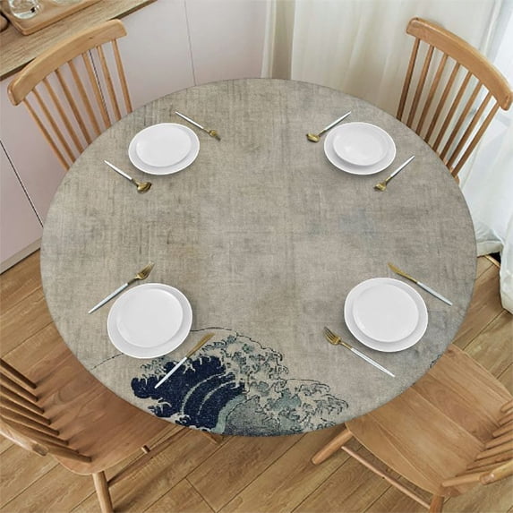 Orinice Birds Round Table Cover Stain Resistant Washable Indoor Outdoor Tablecloth Kitchen Dining Wedding Parties 100% Polyester Fiber 54-58