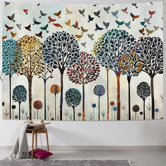 Orinice Birds Tapestry Wall Hanging Unique Style Graphic Tapestries Home Wall Decor Art for Living Room Bedroom Apartment Farmhouse Dorm 50x40inch