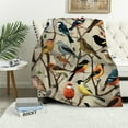 thumbnail image 1 of Orinice Birds Throw Blanket   Bird Themed Blankets for Nature Lovers, Bird Vintage  Throw, Bird Gifts for Women 50x60in, 1 of 6
