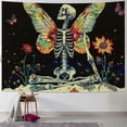 thumbnail image 1 of Orinice  Blacklight Skeleton Tapestry Butterfly Tapestry Trippy Evil Eye Tapestry UV Reactive Plant Wall Tapestry Galaxy Space Tapestry Wall Hanging for Bedroom 40x30inch, 1 of 6