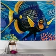 thumbnail image 1 of Orinice Blue Fish Corals Seaweeds Tapestry Wall Hanging Unique Style for Home Wall Decor Art Living Room Bedroom Apartment Farmhouse Dorm 40x30inch, 1 of 6
