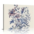 thumbnail image 1 of Orinice  Blue Flowers Wall Art Decor Chinoiserie Flower Artwork Poster Prints Wall Decor Navy Blue Botanical Wall Art for Grandmillennial Home Bedroom Decorations  20x16in, 1 of 6