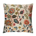 thumbnail image 1 of Orinice  Blue Gold Red Coral Tan Jacobean Pillowcases Abstract Red Flower Retro Throw Pillow Cover Case Cotton Linen Decorative Cushion for Couch Bed  White, 1 of 5