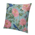 thumbnail image 1 of Orinice Blue Throw Pillow Covers  Pink Floral Butterfly Bird Peony Chinoiserie Grandmillennial Vintage Outdoor Decorations Decorative Cushion Cases for Home Room Couch Decor 22x22in, 1 of 5