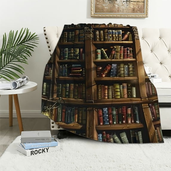 Orinice Book Theme Warm Light Blanket, Soft Blanket for All Seasons, Blanket Living Room Sofa Decoration, Super Soft Lightweight Blanket