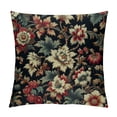 thumbnail image 1 of Orinice Botanical Burgundy Gold Olive Flower Farmhouse Throw Pillows Navy Blue and Red Floral White Linen Throw Pillow Cushion Japanese Asian Style Pillow Cover Case for Living Room White, 1 of 5