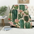 thumbnail image 1 of Orinice Botanical Cactus Throw Blanket Desert Flora Blankets for Greenhouse or Sunroom Decor, Vintage Botanical Cacti and Succulents   Blankets, Cactus Gifts for Women 60x80in, 1 of 6