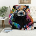 thumbnail image 1 of Orinice   Boys Beaver  Throw Blanket,Guinea Pig   Blanket Lovely Animal Sherpa Blanket for Boys Girls Children Bedroom Decor,Watercolor Tie Dye   Blanket Decorative Sofa Couch 40x50in, 1 of 6
