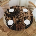thumbnail image 1 of Orinice Brown Bear Round Table Cover Stain Resistant Washable Indoor Outdoor Tablecloth Kitchen Dining Wedding Parties Waterproof 100% Polyester Fiber 54-58, 1 of 8