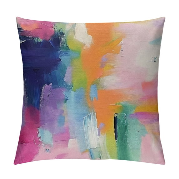 Orinice Brush Strokes Graphic Decorative Cotton Linen Throw Pillow Cover for Home Couch 24x24in