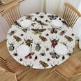 thumbnail image 1 of Orinice Bugs Insects Pattern Round Table Cover Stain Resistant Washable Indoor Outdoor Tablecloth Kitchen Dining Wedding Parties 100% Polyester Fiber 46-50, 1 of 8