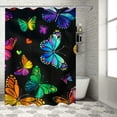 thumbnail image 1 of Orinice Butterflies Colorful Flying Bathroom Decor Set with Hooks, Premium Polyester Fabric Shower Curtain for Home Bathtubs, Waterproof and Easy to Maintain 36x72, 1 of 7
