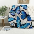 thumbnail image 1 of Orinice Butterflies Warm Lightweight Blanket Soft Fleece Throw Blanket for All Seasons - Living Room Sofa Decor Cow Gifts Blanket with Flannel Material - Multiple Sizes Available 60x80in, 1 of 6