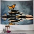thumbnail image 1 of Orinice Butterfly Rocks Reflection Tapestry Wall Hanging Unique Style Graphic Tapestries Home Wall Decor Art for Living Room Bedroom Apartment Farmhouse Dorm 40x60inch, 1 of 6