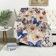 thumbnail image 1 of Orinice Butterfly &amp; Flowers Blanket | Soft Warm Fuzzy Lightweight Throw Blanket Perfect for Couch, Bed, Travel &amp; Outdoor Use, Cozy Blankets for Adults Kids Women Girls   40x50in, 1 of 6