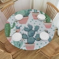 thumbnail image 1 of Orinice Cactus Polka Dot Round Table Cover Stain Resistant Washable Indoor Outdoor Tablecloth Kitchen Dining Wedding Parties 100% Polyester Fiber 38-42, 1 of 8