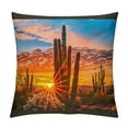 thumbnail image 1 of Orinice Cactus Sunset Sky Graphic Decorative Cushion Throw Pillow Cover for Home Couch Living Room Bed Sofa 1PC 20x20in, 1 of 5