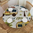 thumbnail image 1 of Orinice Camper Van Trees Camping Round Table Cover Stain Resistant Washable Indoor Outdoor Tablecloth Kitchen Dining Wedding Parties Outdoor Fitted 100% Polyester Fiber 54-58, 1 of 8