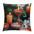 thumbnail image 1 of Orinice Candles Flowers Graphic Decorative Cushion Throw Pillow Cover for Home Living Room Sofa Pillowcase Aesthetic Decorative 1PC 20x20in, 1 of 5