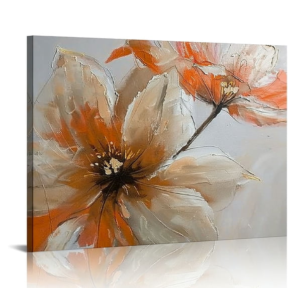 Orinice Canvas Framed Wall Art Large size Modern Abstract Simple Flowers Posters Prints, Artwork Wall Art For Living room Bedroom Kitchen Office Bathroom Aesthetic Home Wall Decor 20x16in