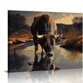 thumbnail image 1 of Orinice Canvas Wall Art - Colorful Animals Posters Prints - Sunny Cow Pictures Wall Decor Modern Artwork Printed on Canvas For Home Room Decoration Wall Decor  20x16in, 1 of 6