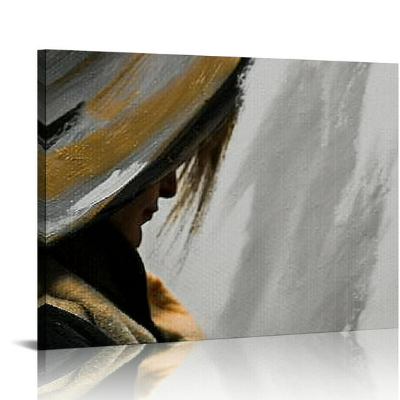 Orinice Canvas Wall Art Framed Abstract Prints Set Black Gold and Grey Curves Graffiti with Lines Ink Strokes Posters Art Paintings for Home Living Room Bedroom Office Decor 16x12in