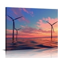 thumbnail image 1 of Orinice Canvas Wall Art Prints Picture Wind turbine farm beautiful nature landscape Framed Large Size Artwork Wall Painting Home Decor for Living Room Bedroom Ready to Hang  20x16in, 1 of 6
