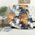 thumbnail image 1 of Orinice Cartoon Cat Blanket Animals Pet Pattern Valentine Day Gifts for Cat Lovers Girls Women Soft Warm Lightweight Flannel Throw Blankets for Bed Sofa Home Decor 60x80in, 1 of 6