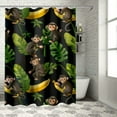 thumbnail image 1 of Orinice Cartoon Monkey Shower Curtains,Cute Tropical Forest Leaves Bananas Animal Monkey Bathroom Curtain  Washable Cloth Fabric Bathroom Decor Set with Hooks 60x72, 1 of 7