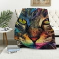 thumbnail image 1 of Orinice Cat Blanket Super Soft Comfortable Warm Anti-Pilling Blanket Suitable for All Seasons Bed Linen Sofa and Plush Decoration Travel Camping Blanket  50x60in, 1 of 6