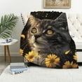 thumbnail image 1 of Orinice Cat Fleece Blanket Throw, Machine Washable Flannel Plush Throw Blanket for Bed Couch Sofa Chair, Super Soft Fuzzy Cozy Printed Blanket for Kids Boys Girls, 40x50in, 1 of 6