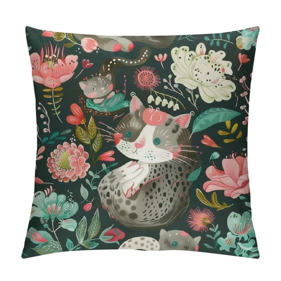 Orinice Cat Graphic Decorative Throw Pillow Cover for Home Couch Living Room Bed Sofa - Aesthetic Decor for Car Bedroom - 1PC 18x18in